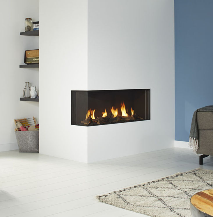 DRU Global 100 Corner BF contemporary Fireplace